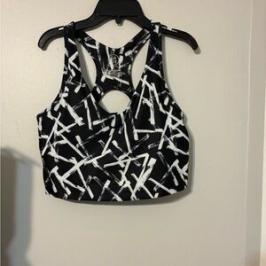 Cascade Collective Monochrome Brushstroke Sports Bra